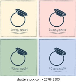 Vector illustration Ring with a jewel 