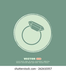 Vector illustration Ring with a jewel 