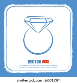 Vector illustration Ring with a jewel 