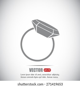 Vector illustration Ring with a jewel 