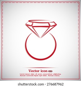 Vector illustration Ring with a jewel 