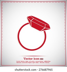 Vector illustration Ring with a jewel 