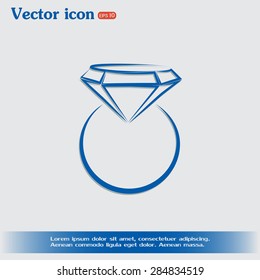 Vector illustration Ring with a jewel 