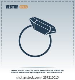 Vector illustration Ring with a jewel 