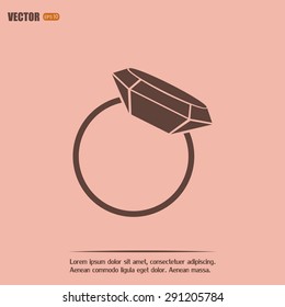 Vector illustration Ring with a jewel 