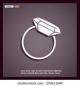 Vector illustration Ring with a jewel 