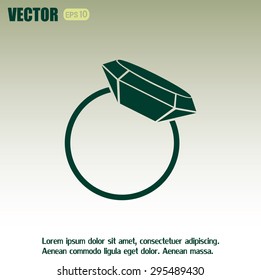 Vector illustration Ring with a jewel 