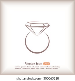 Vector illustration Ring with a jewel 
