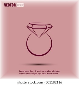 Vector illustration Ring with a jewel 