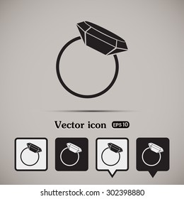 Vector illustration Ring with a jewel 