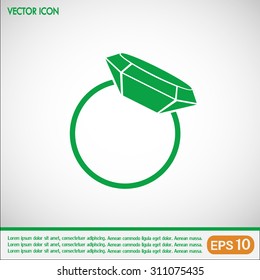 Vector illustration Ring with a jewel 