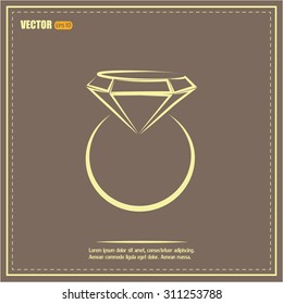 Vector illustration Ring with a jewel 