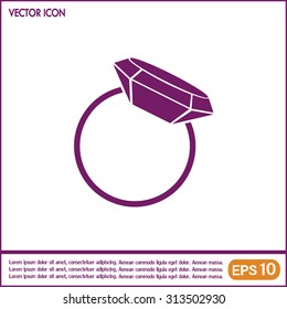 Vector illustration Ring with a jewel 