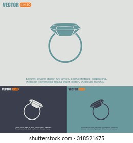 Vector illustration Ring with a jewel 