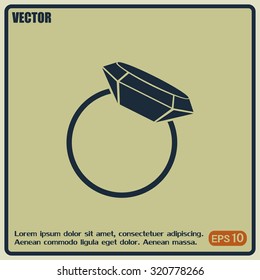 Vector illustration Ring with a jewel 