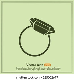 Vector illustration Ring with a jewel 