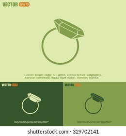 Vector illustration Ring with a jewel 