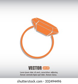 Vector illustration Ring with a jewel 