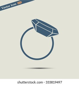 Vector illustration Ring with a jewel 