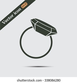 Vector illustration Ring with a jewel 