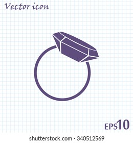 Vector illustration Ring with a jewel 