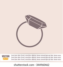 Vector illustration Ring with a jewel 