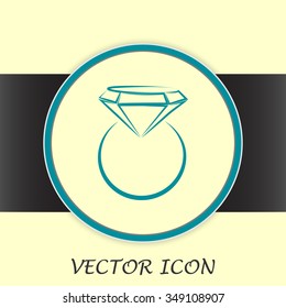 Vector illustration Ring with a jewel 