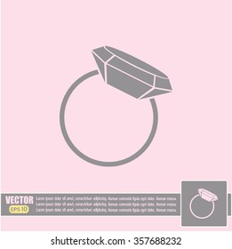 Vector illustration Ring with a jewel 