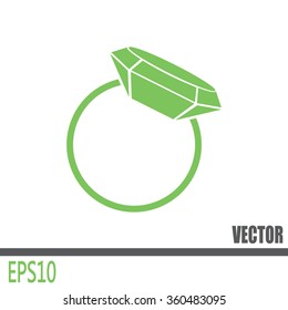Vector illustration Ring with a jewel 