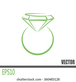 Vector illustration Ring with a jewel 