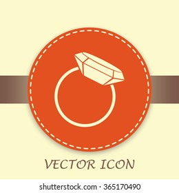 Vector illustration Ring with a jewel 