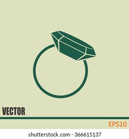 Vector illustration Ring with a jewel 