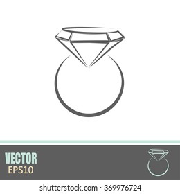 Vector illustration Ring with a jewel 