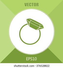 Vector illustration Ring with a jewel 