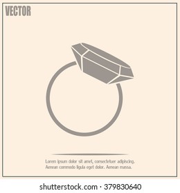 Vector illustration Ring with a jewel 