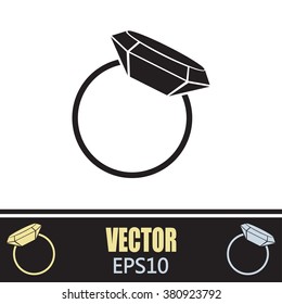Vector illustration Ring with a jewel 