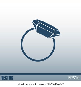 Vector illustration Ring with a jewel 