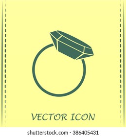 Vector illustration Ring with a jewel 