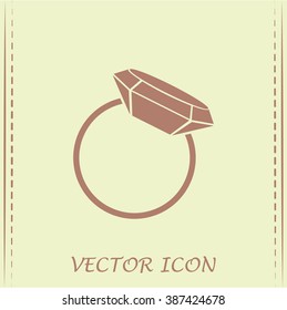 Vector illustration Ring with a jewel 