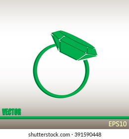 Vector illustration Ring with a jewel 