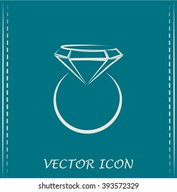 Vector illustration Ring with a jewel 