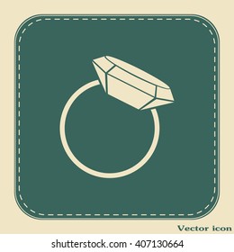 Vector illustration Ring with a jewel 