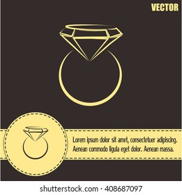 Vector illustration Ring with a jewel 