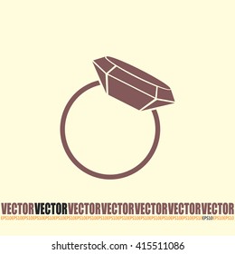 Vector illustration Ring with a jewel 
