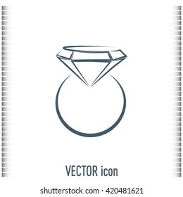 Vector illustration Ring with a jewel 