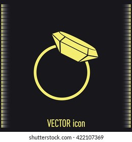 Vector illustration Ring with a jewel 