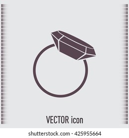 Vector illustration Ring with a jewel 
