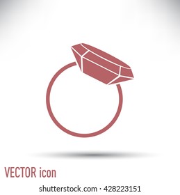 Vector illustration Ring with a jewel 