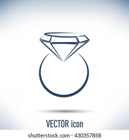 Vector illustration Ring with a jewel 
