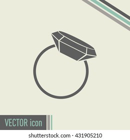 Vector illustration Ring with a jewel 